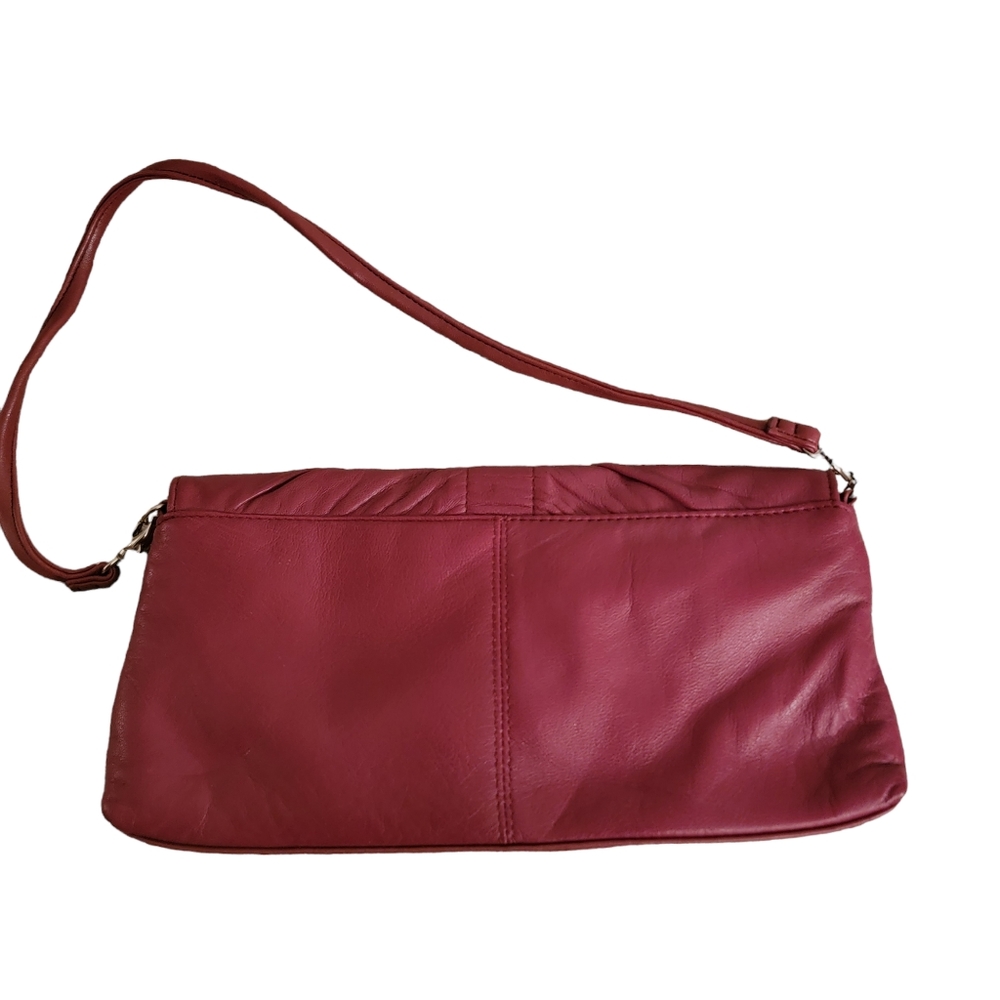 Apostrophe. Small Red Genuine Leather Purse. Trim is Man-Made. - Picture 2 of 8